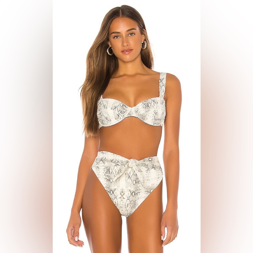 MONTCE Bustier Bikini Top Size L Snake Rib Summer Swim Resortwear Revolve
